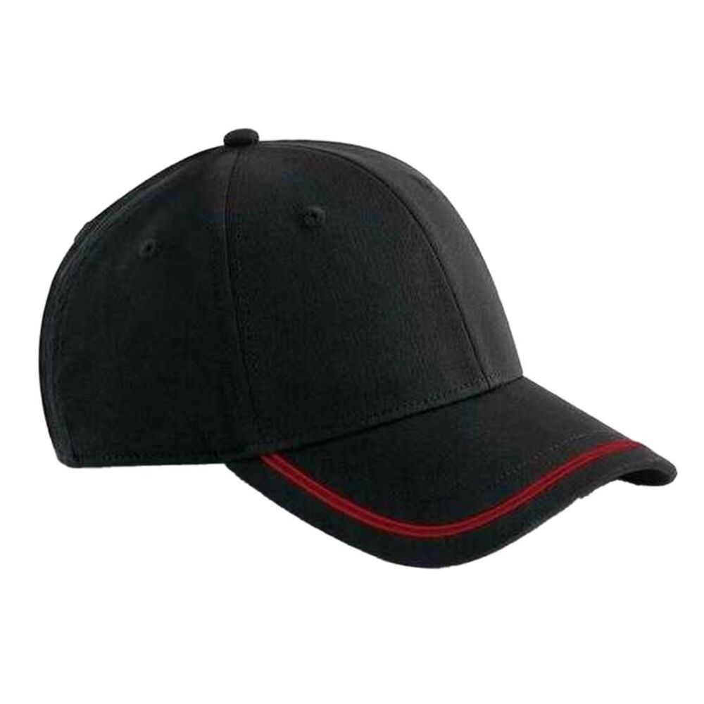 Beechfield Match Day Baseball Cap / Black/Red